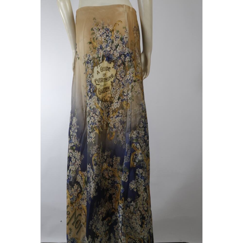 Zimmermann Tama Bias Forget Me Not Flare Skirt Silk Satin Organza Floral Maxi 1 - Picture 11 of 16